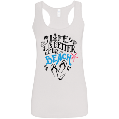 Life is better at the beach Ladies' Softstyle Racerback Tank