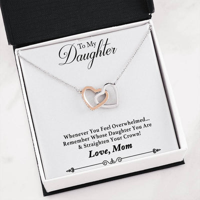 Remember Whose Daughter You Are & Straighten Your Crown! Interlocking Heart Necklace
